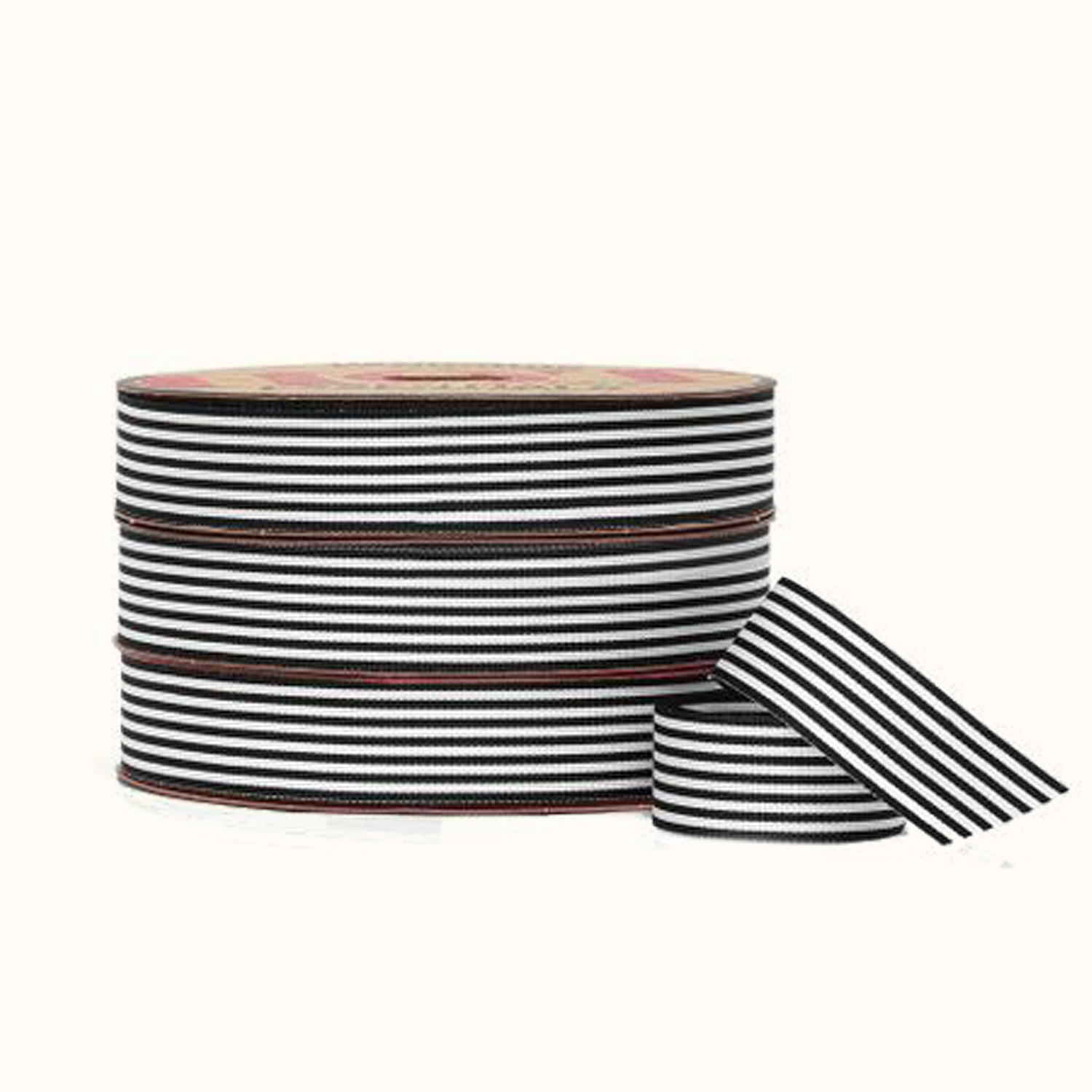 Black and White Striped Grosgrain