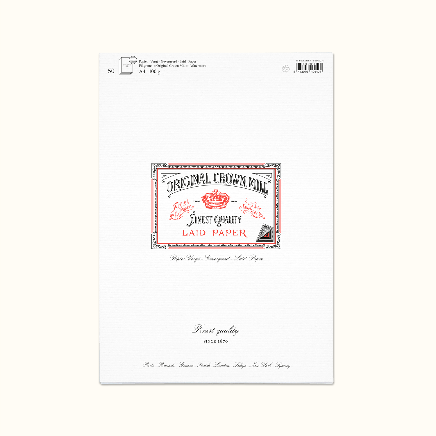 Original Crown Mill A4 Laid Writing Pad White