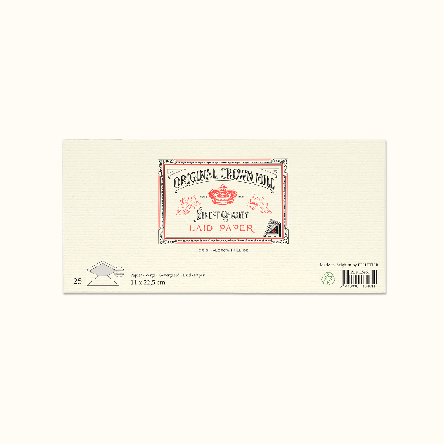 Original Crown Mill DL Envelopes Laid Cream