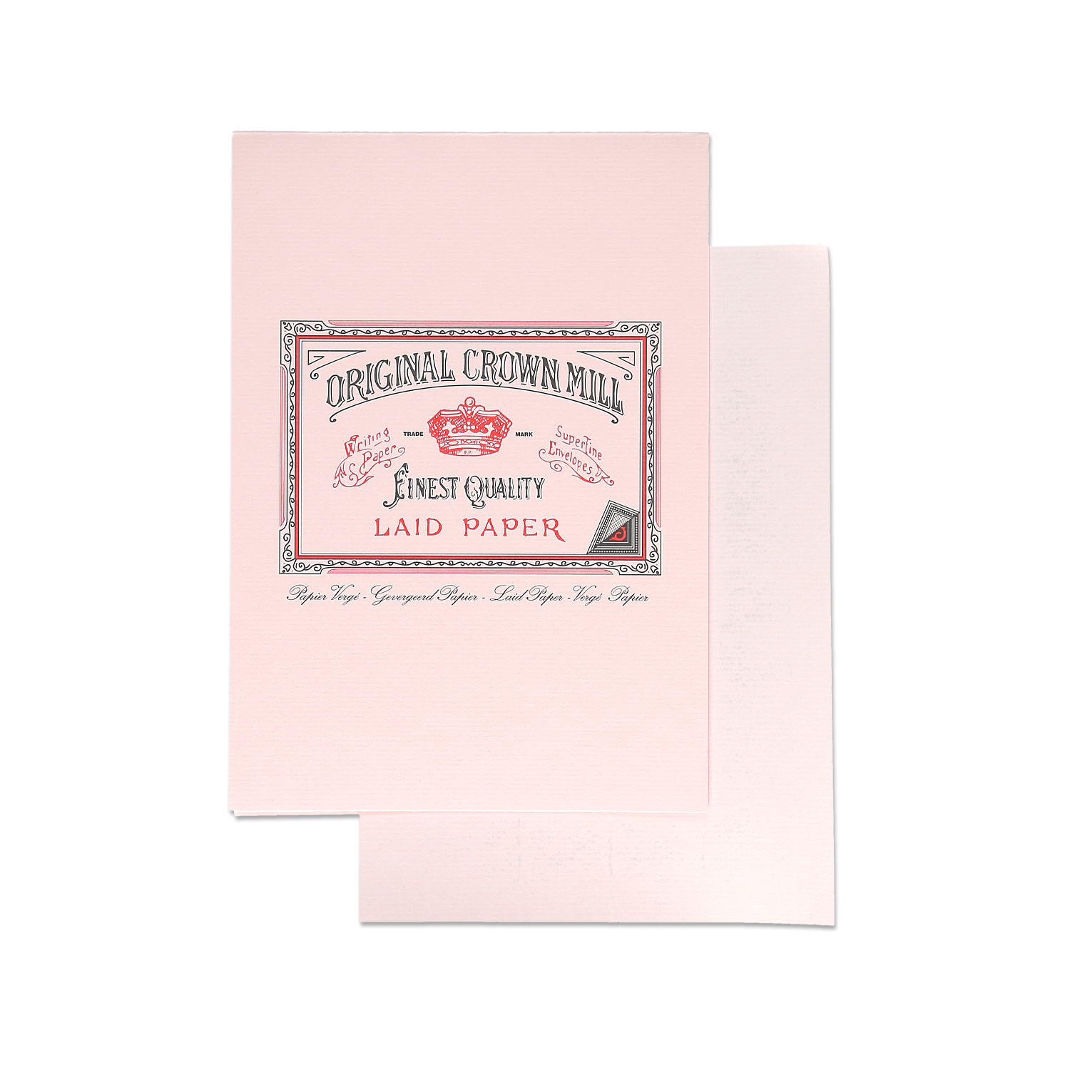 Original Crown Mill Laid Paper Writing Pad 50 Sheets A5 Pink