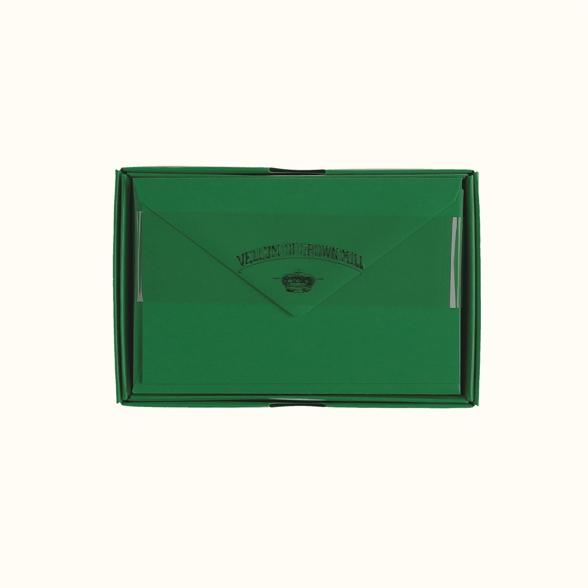 Original Crown Mill Vellum Notecard Set Dark Green