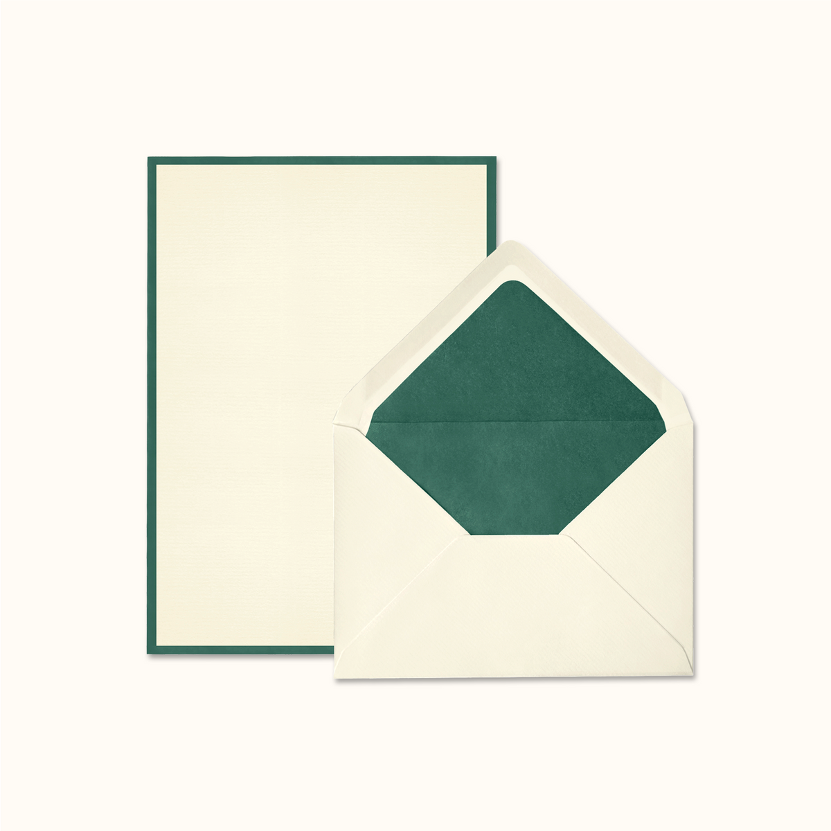 Original Crown Mill Dark Green and Cream Notepaper Set