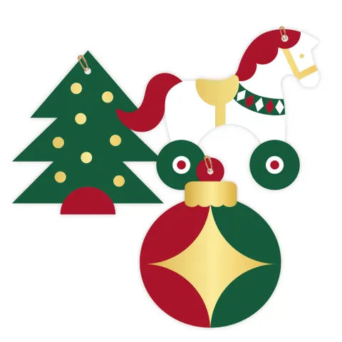 Drummer Boy Christmas Tags Red and Green