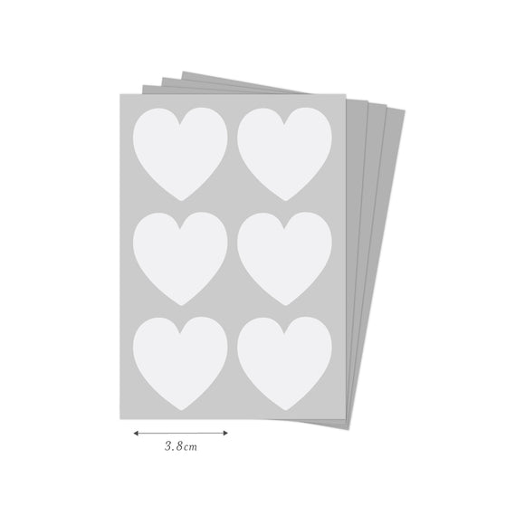Silver glitter heart shaped stickers