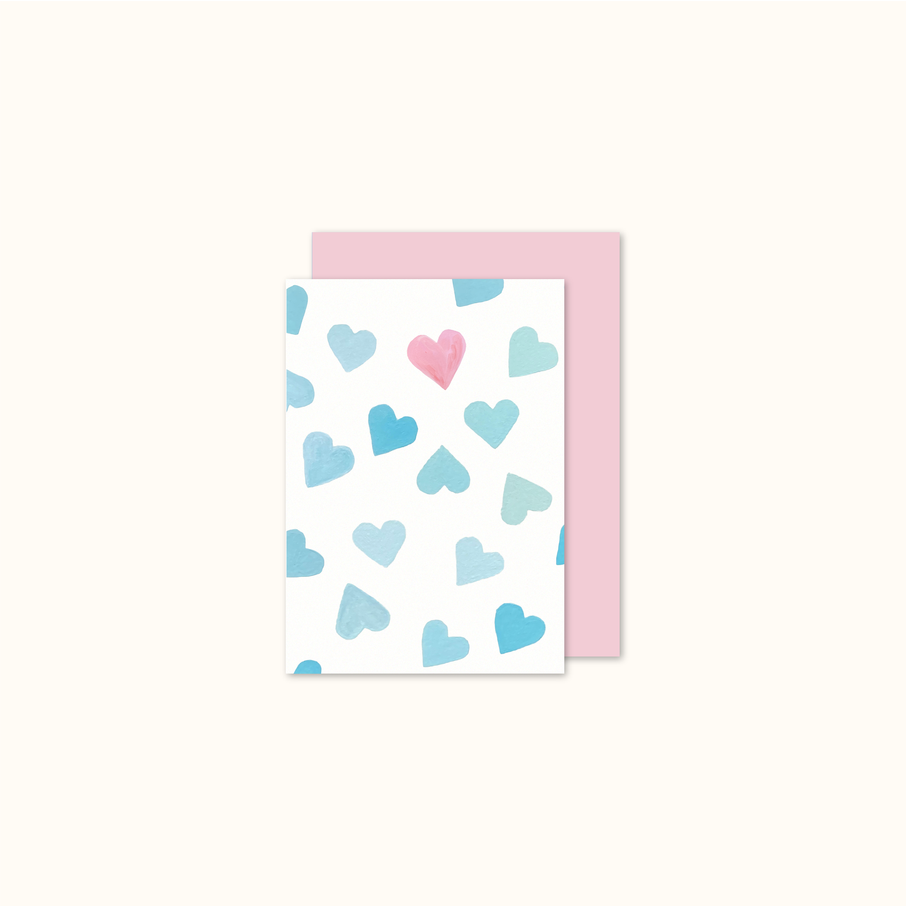 Mini Blue Hearts Card