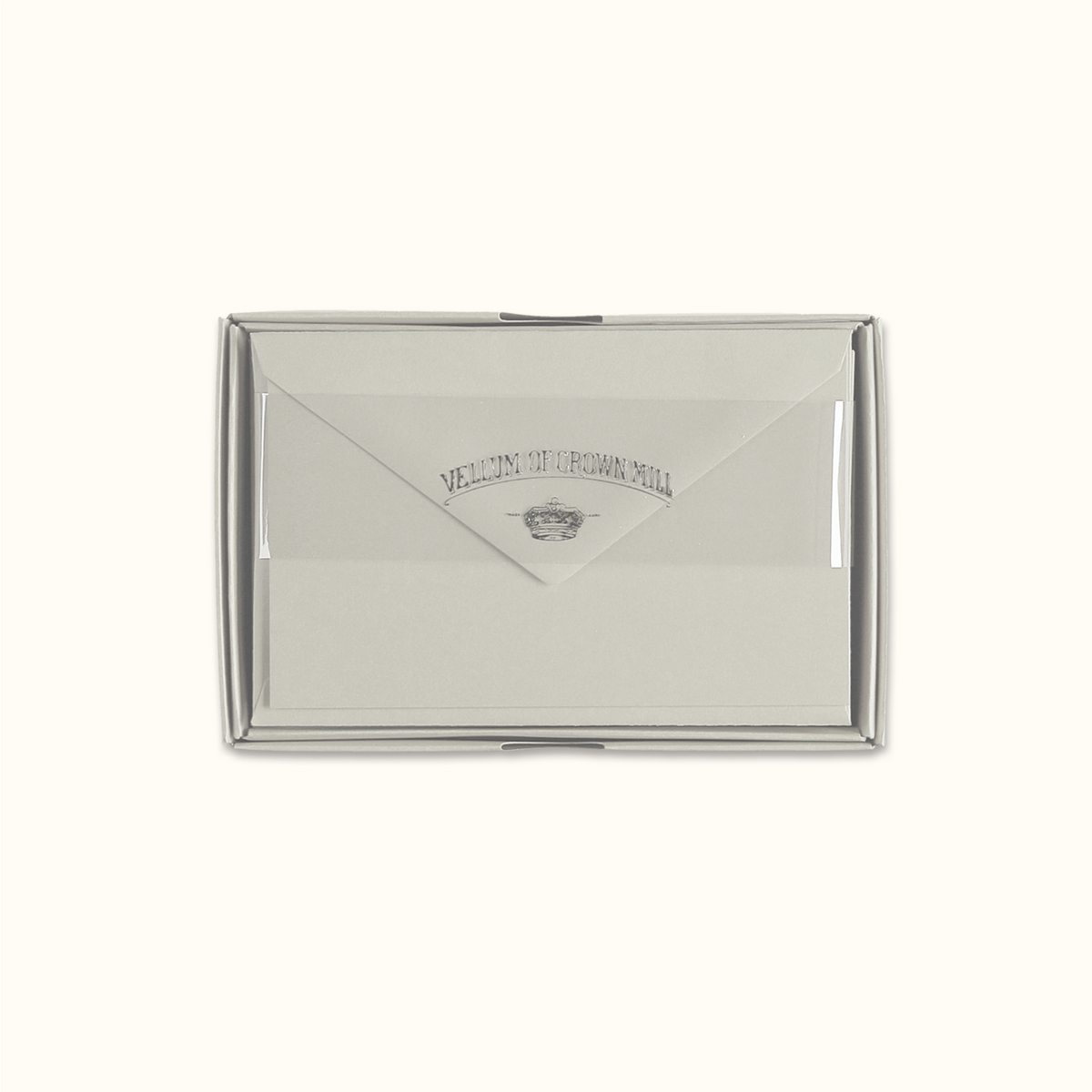 Original Crown Mill Vellum Notecard Set Dove Grey