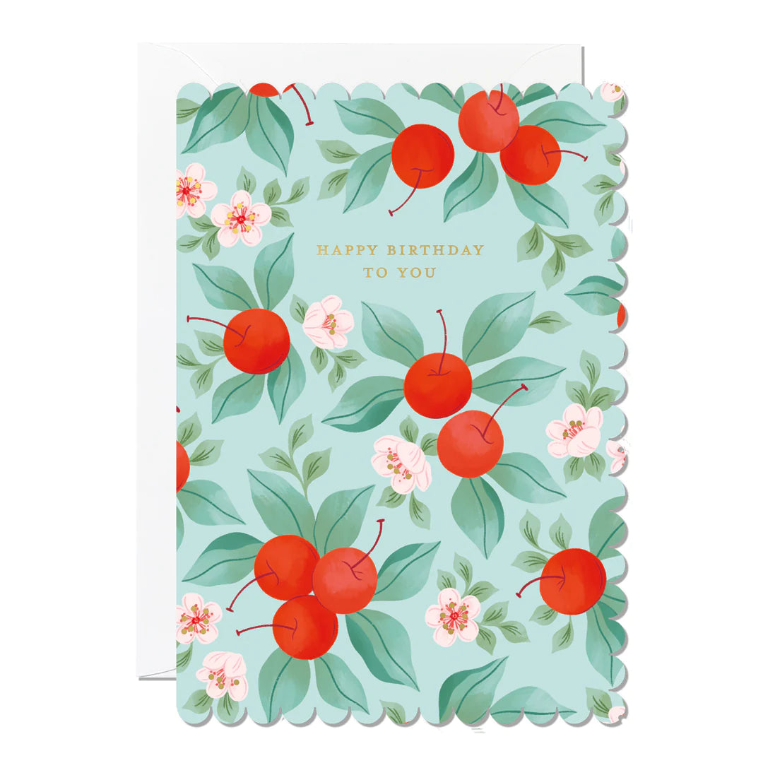 Happy Birthday Cherries Card
