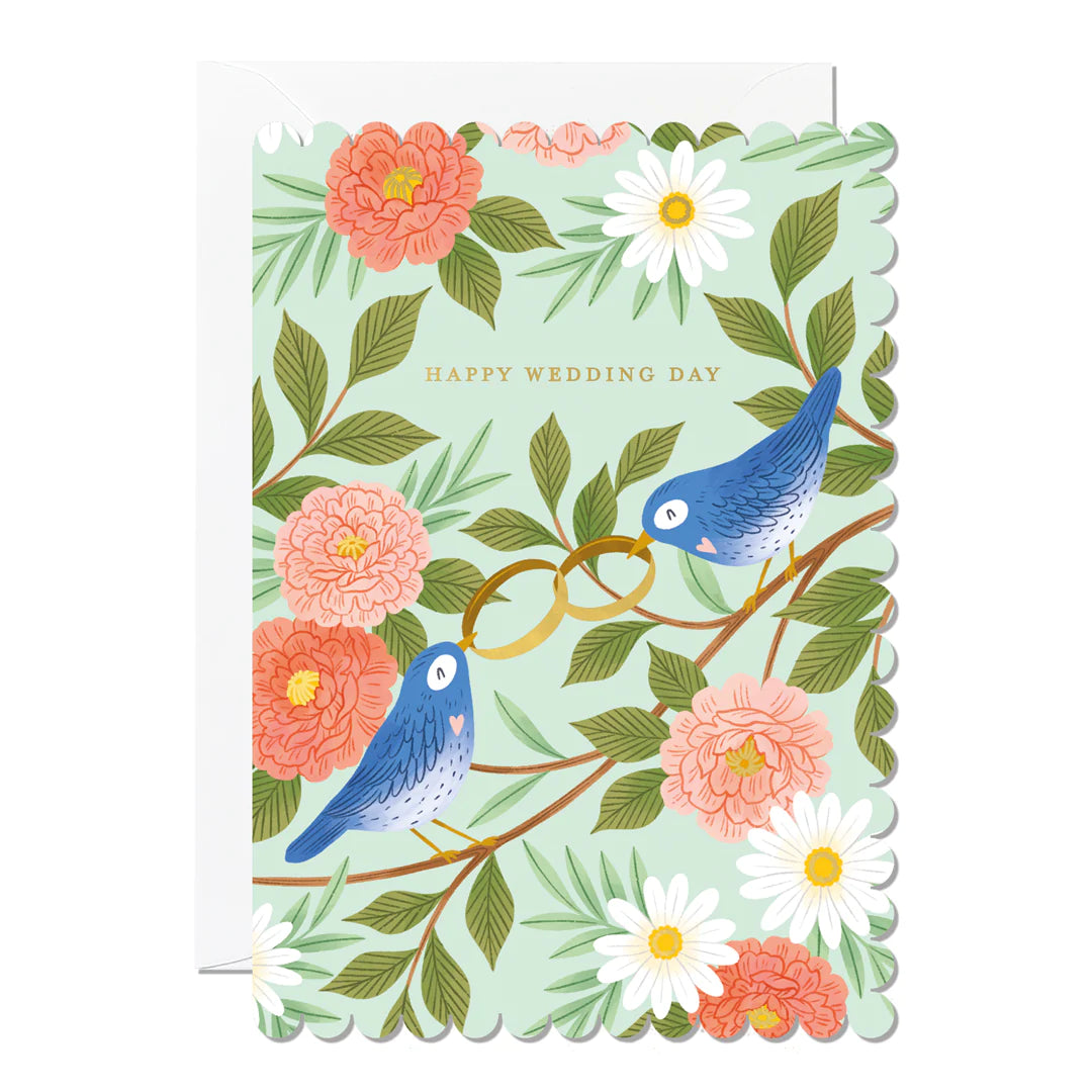 Happy Wedding Day Birds Card