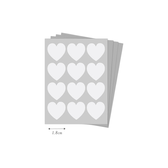 Mini silver heart sticker seals. Metallic silver heart stickers 48 pack.