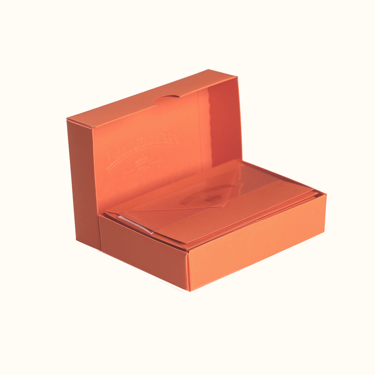 Original Crown Mill Vellum Notecard Set Orange