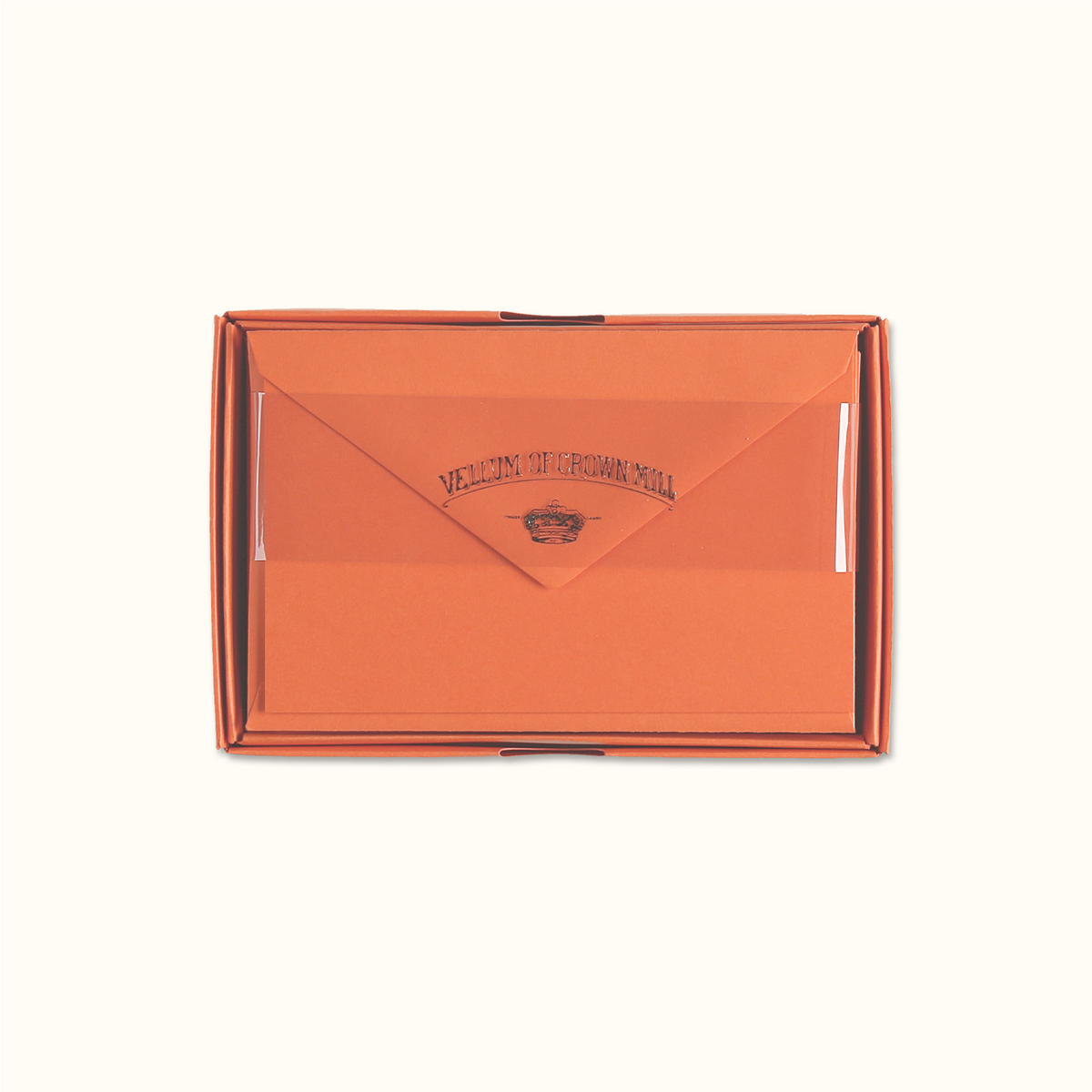 Original Crown Mill Vellum Notecard Set Orange