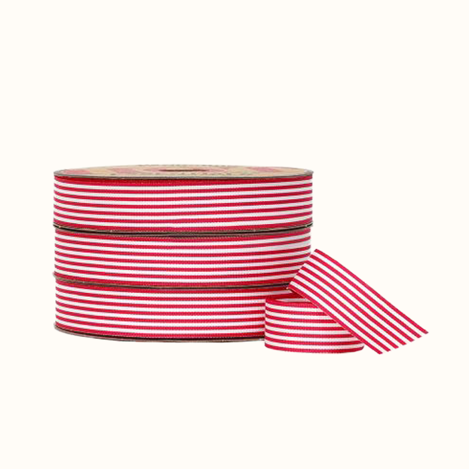 Red and White Striped Grosgrain