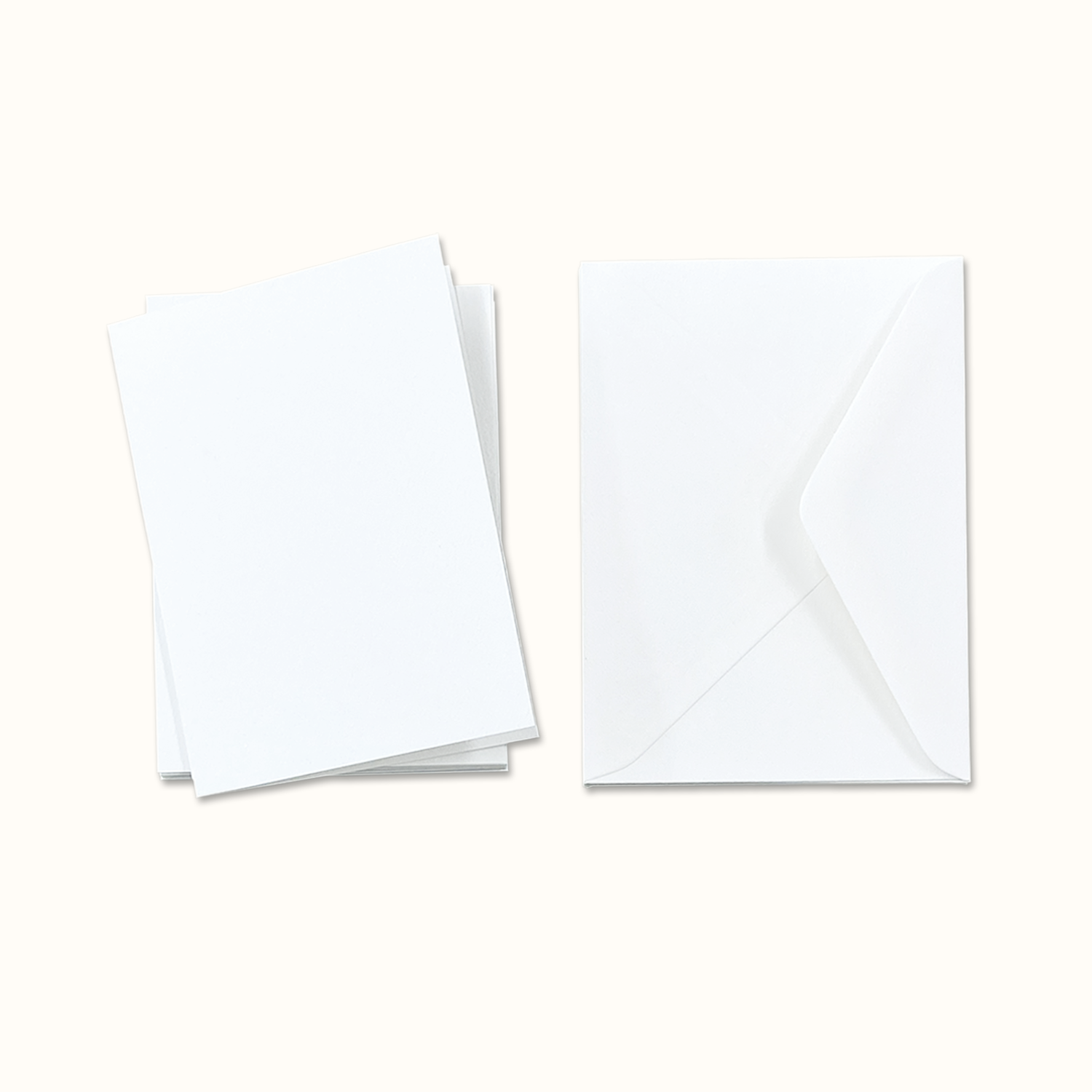 Folded Card Set Felt White