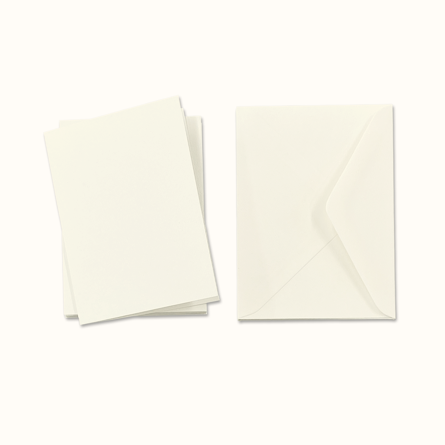 Folded Card Set Felt Cream