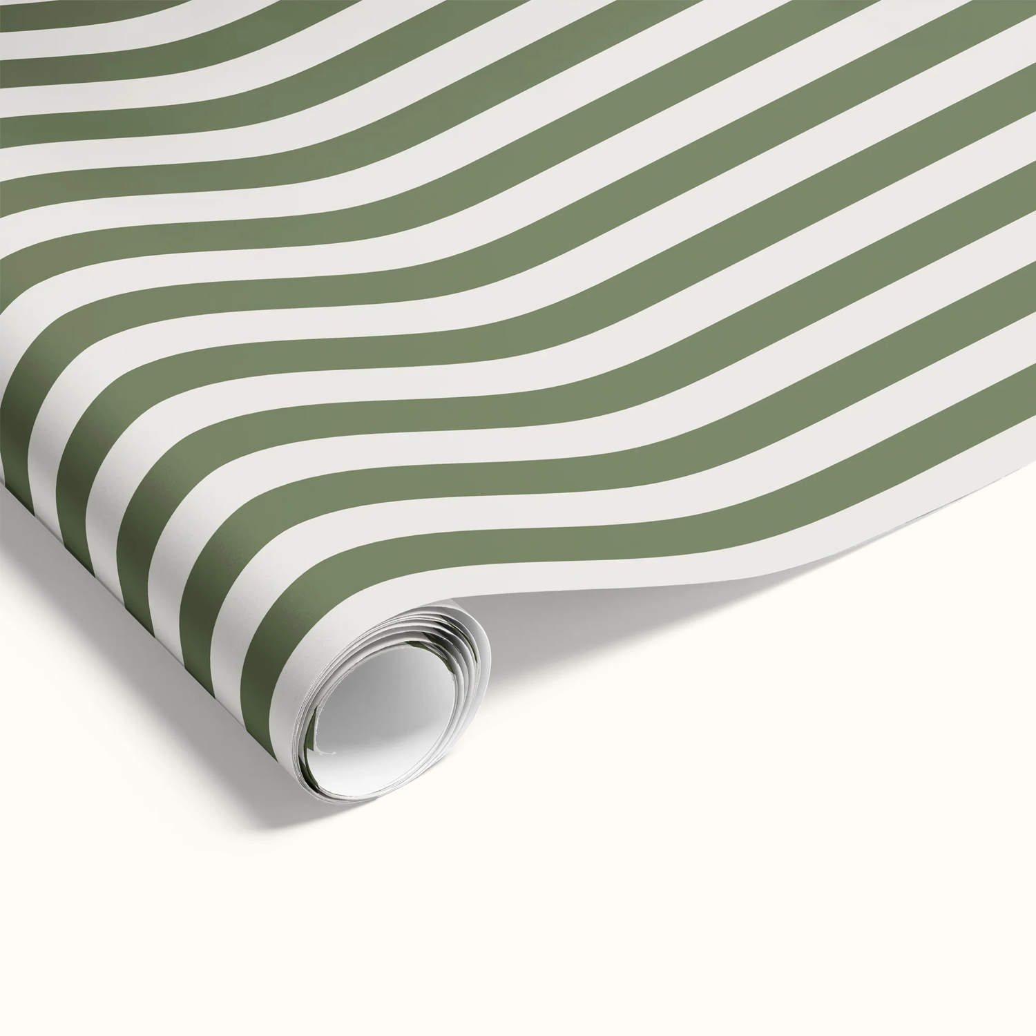 Cafe Stripe Warm Grey & Green