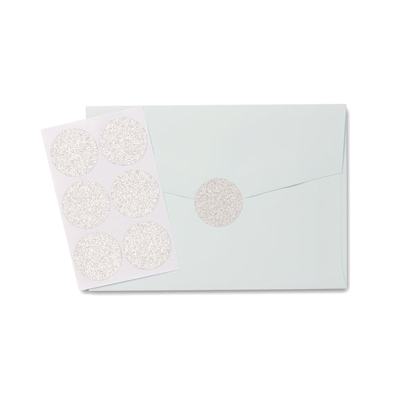 Silver Glitter Circle Stickers Large The Paper Empire