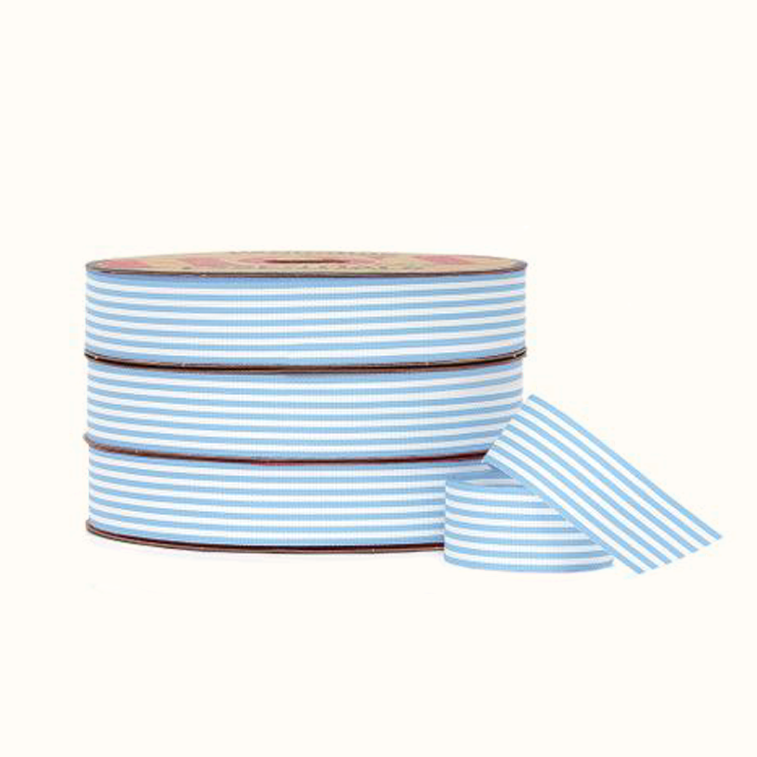 Light Blue and White Striped Grosgrain