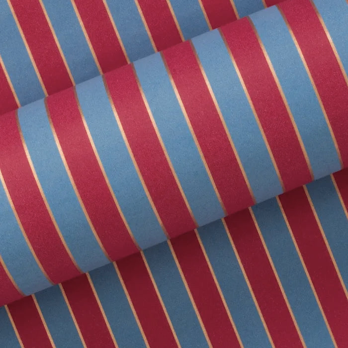 Classic Stripe Blue and Red Wrapping Paper