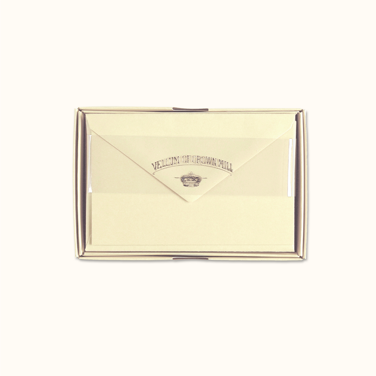 Original Crown Mill Vellum Notecard Set Cream