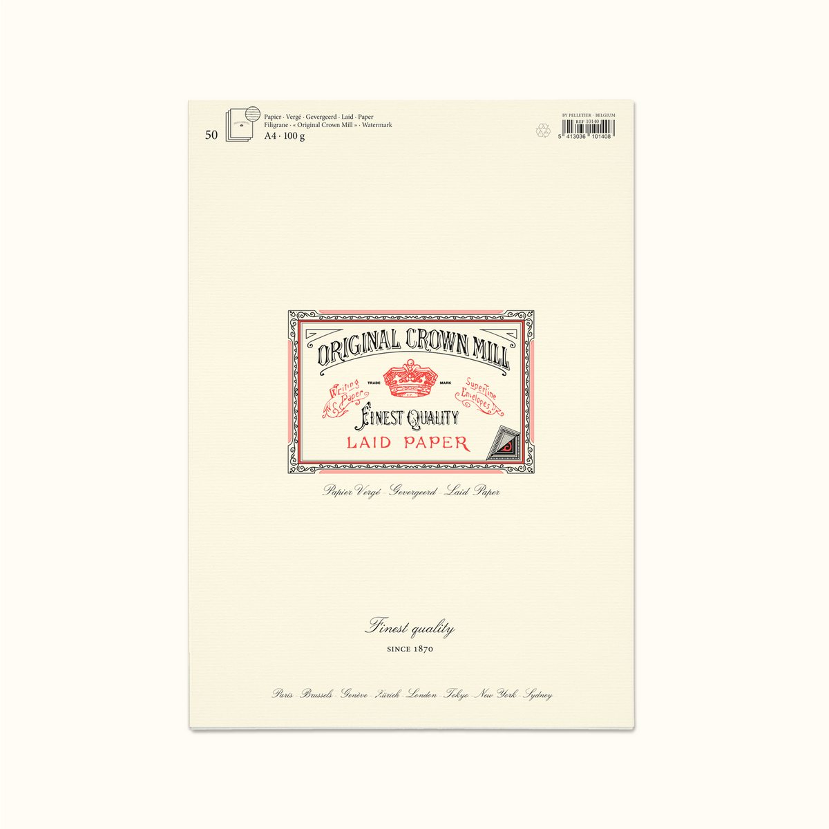 Original Crown Mill A4 Laid Writing Pad Cream