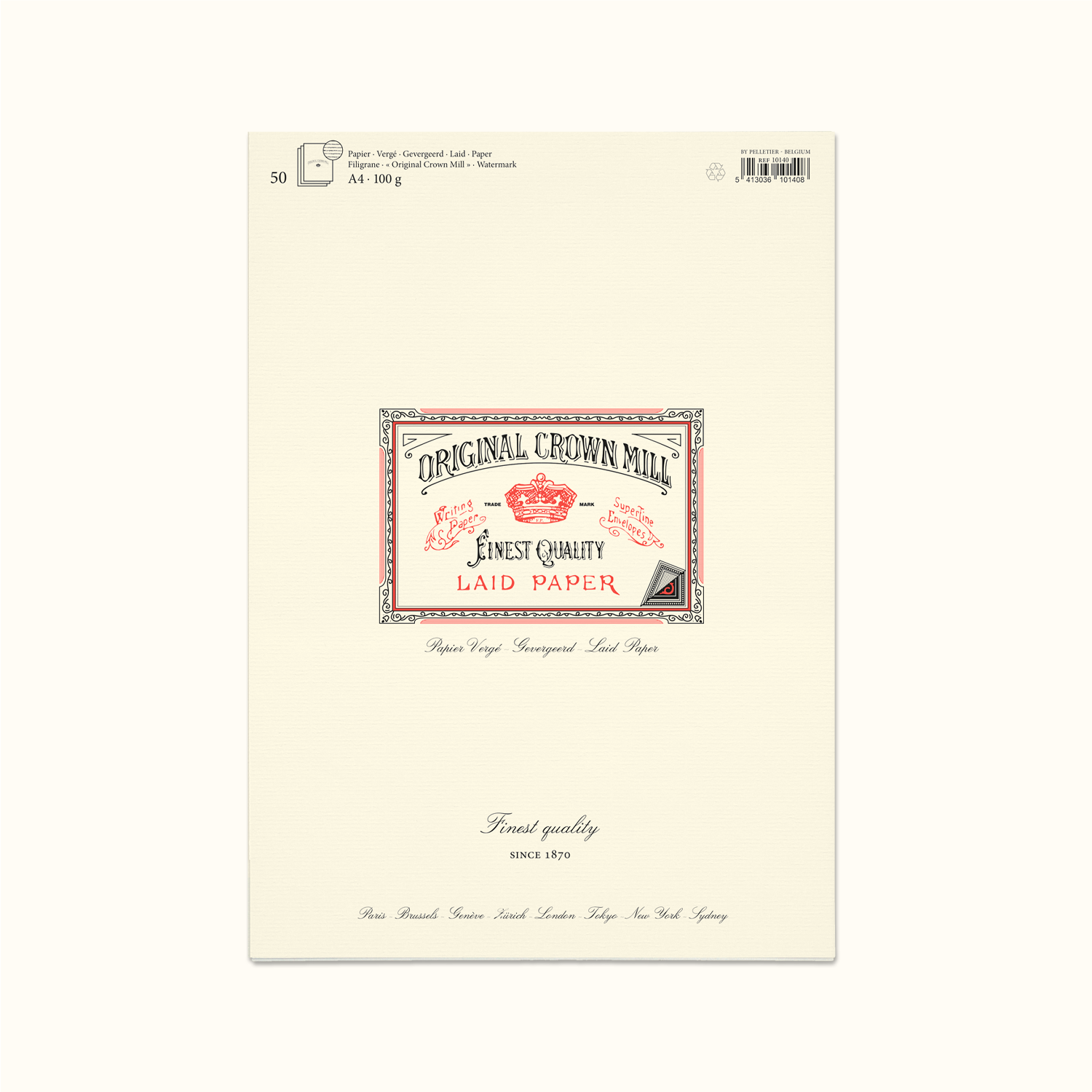 Original Crown Mill A4 Laid Writing Pad Cream