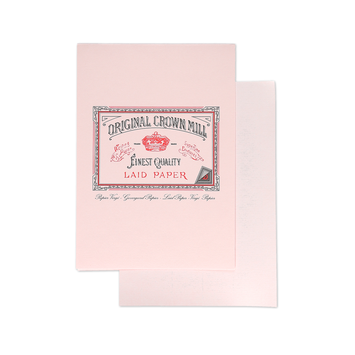Original Crown Mill Laid Paper Writing Pad 50 Sheets A5 Pink