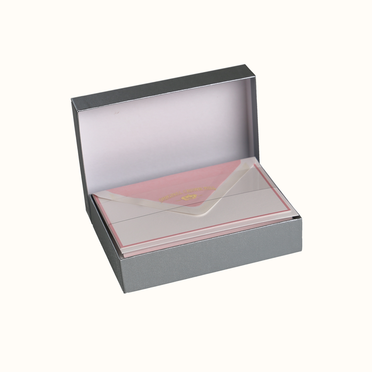 Original Crown Mill Light Pink and White Notecard Set