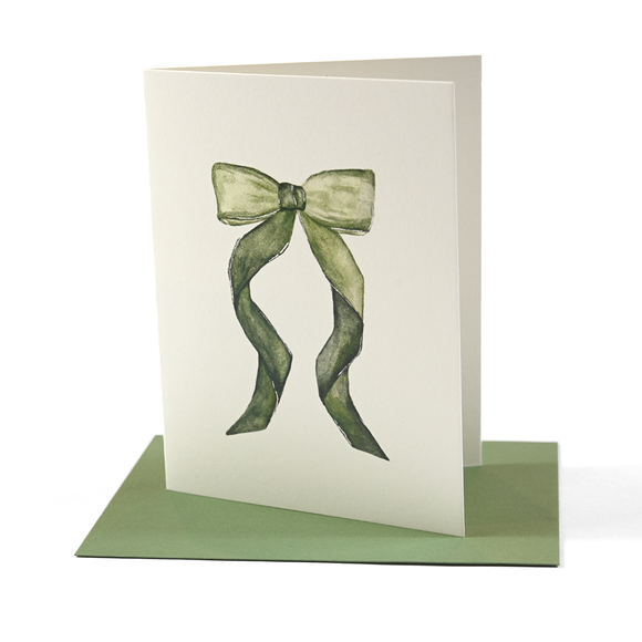 Olive Bow Greeting Card