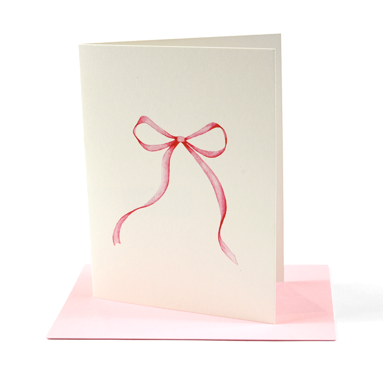 Pink Bow Greeting Card