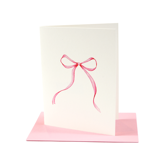 Pink Bow Greeting Card
