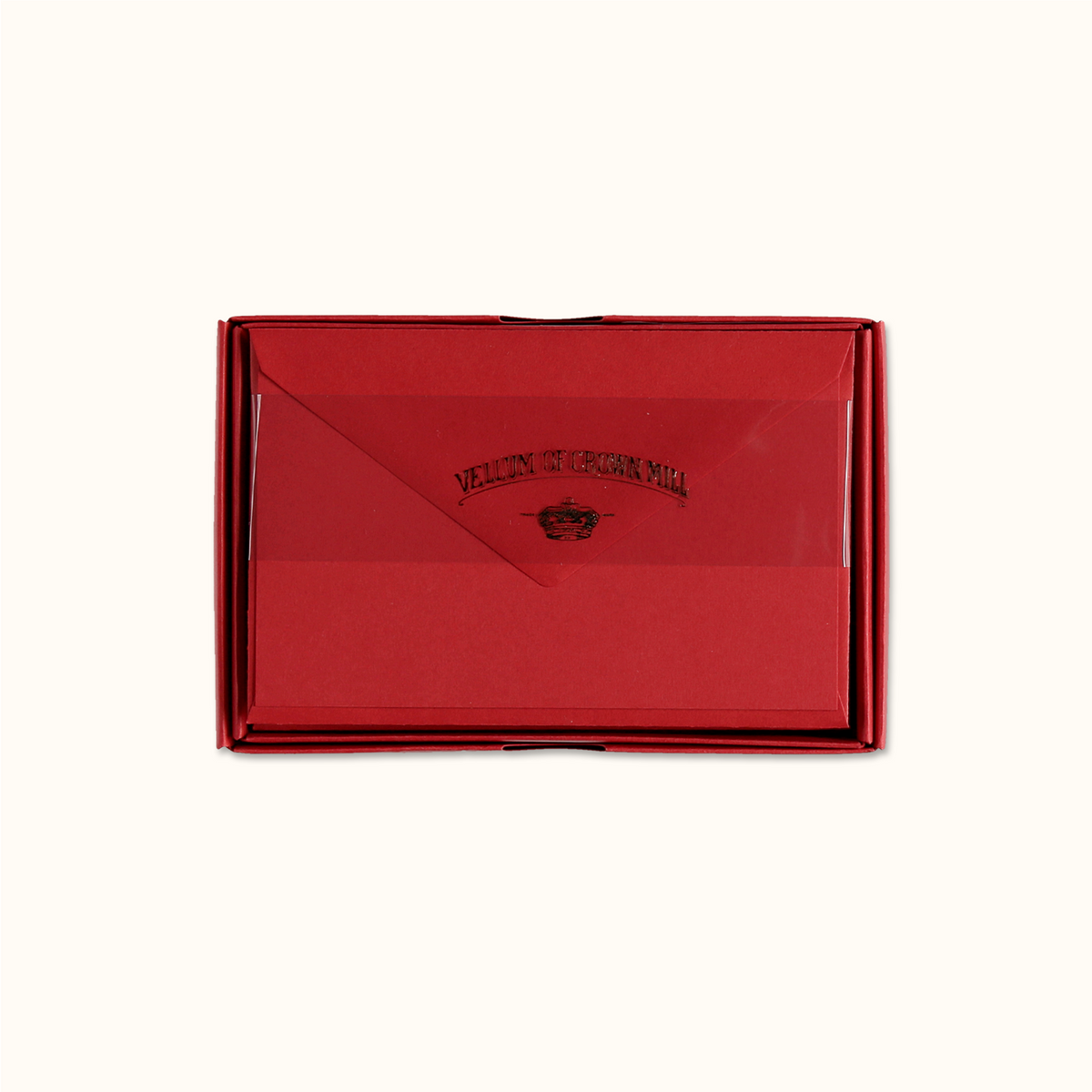 Original Crown Mill Vellum Notecard Set Vermillion