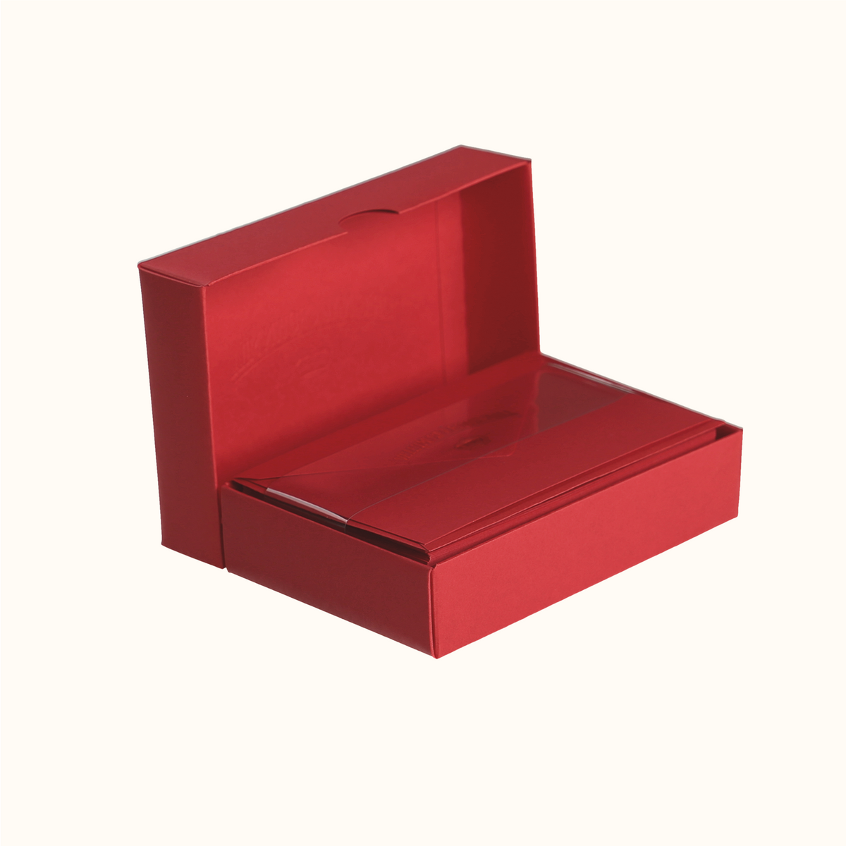 Original Crown Mill Vellum Notecard Set Vermillion