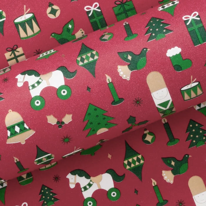 Drummer Boy Red and Green Wrapping Paper