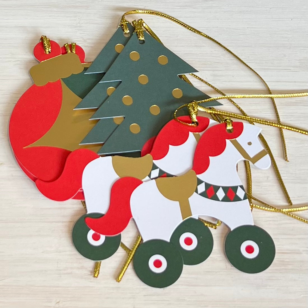 Drummer Boy Christmas Tags Red and Green