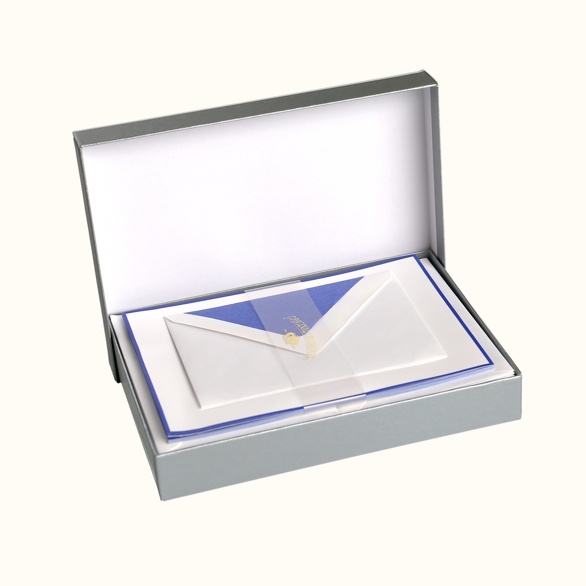 Original Crown Mill Royal Blue and White Notepaper Set
