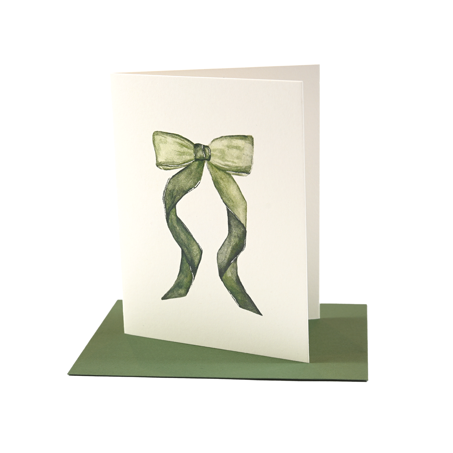 Olive Bow Greeting Card