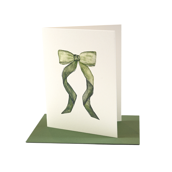 Olive Bow Greeting Card