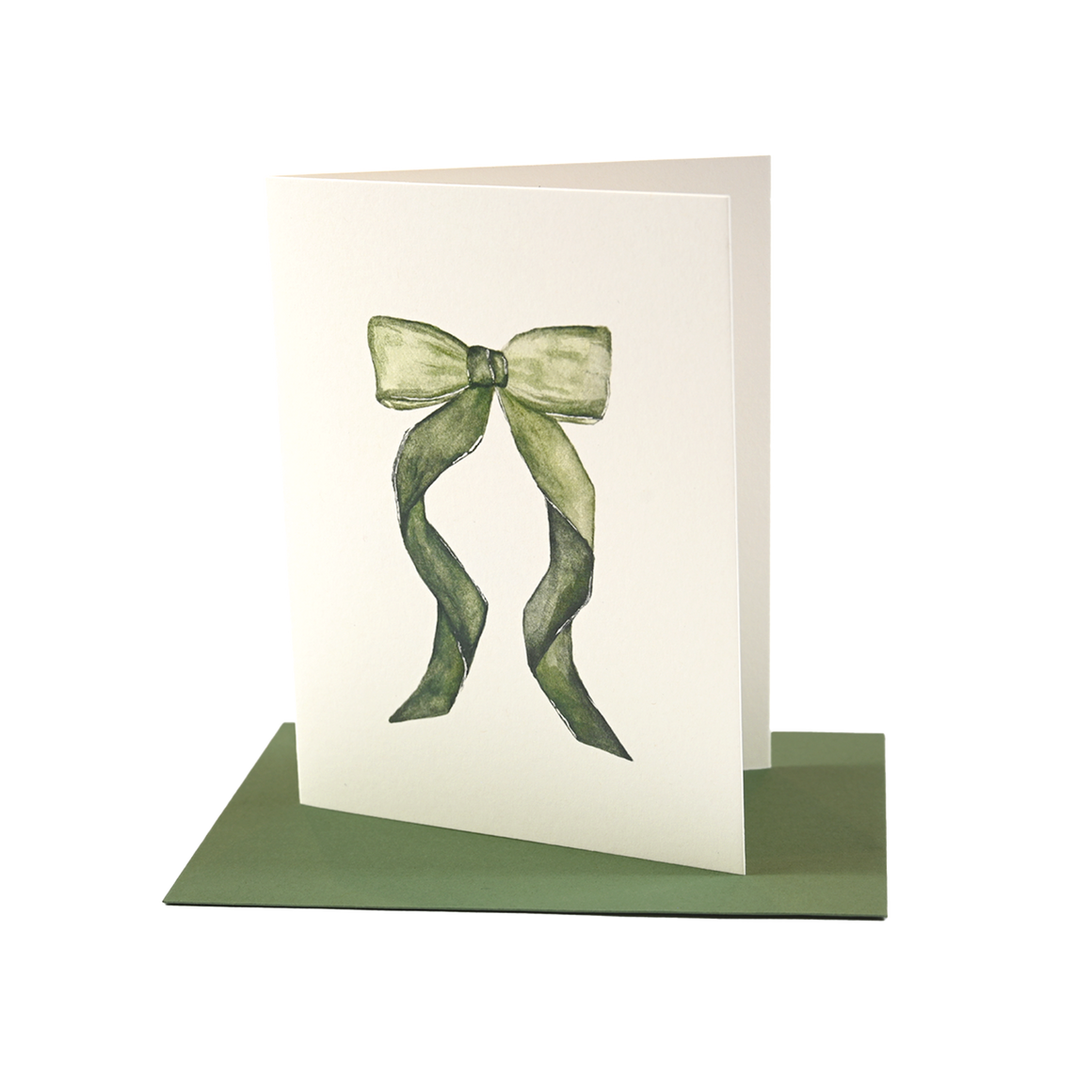 Olive Bow Greeting Card