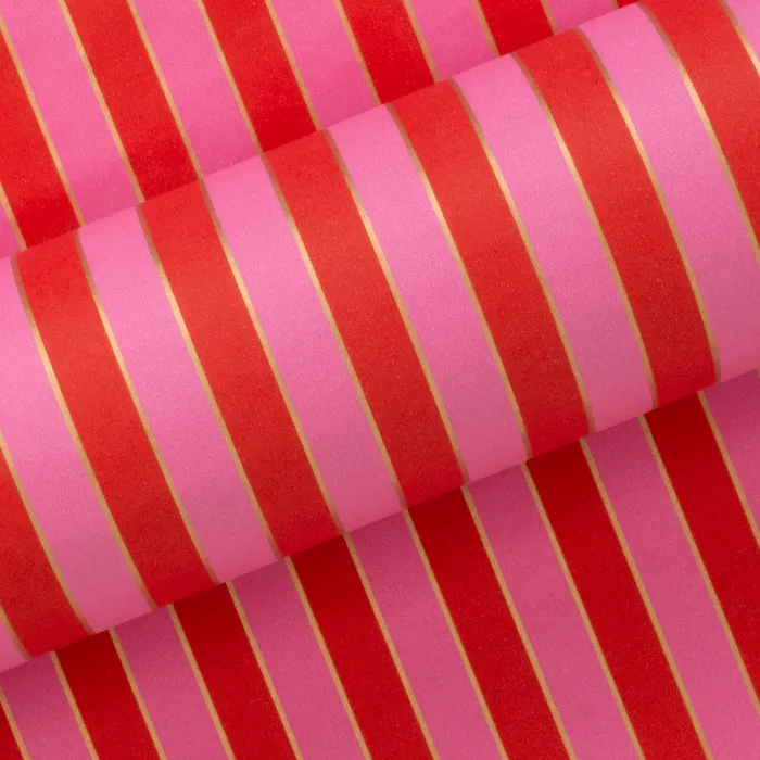 Classic Stripe Pink and Red Wrapping Paper