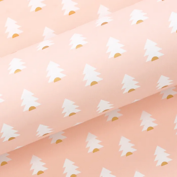 Christmas Trees Blush Wrapping Paper