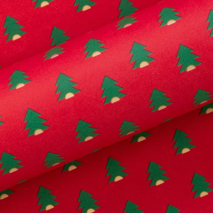 Christmas Trees Red and Green Wrapping Paper