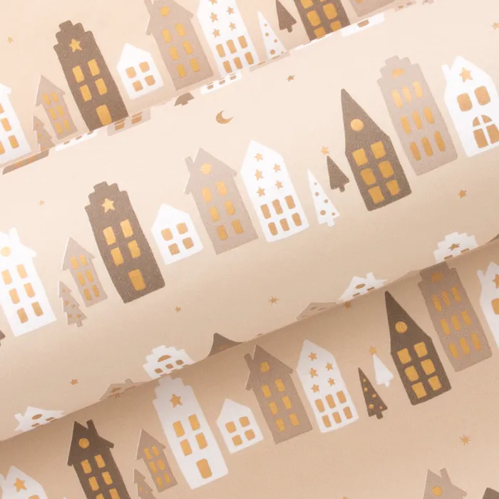 Village Mocha Wrapping Paper