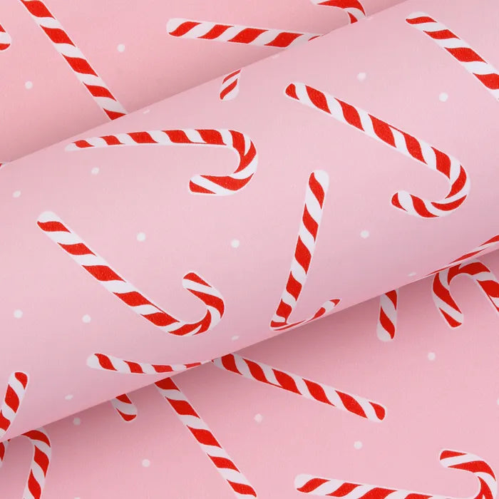 Festive Candy Cane Pink and Red Wrapping Paper