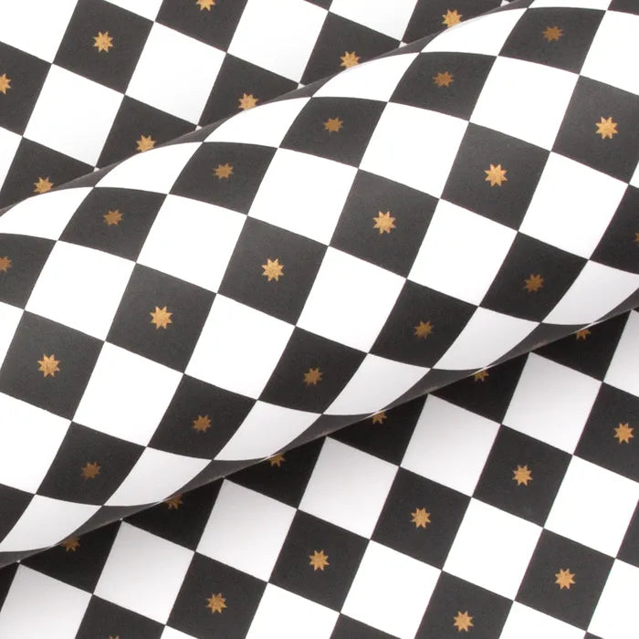 Harlequin Black and White Wrapping Paper