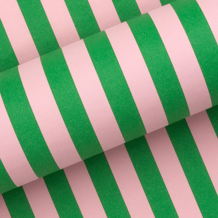 Wide Stripe Pink and Green Wrapping Paper