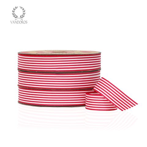 Red and White Striped Grosgrain