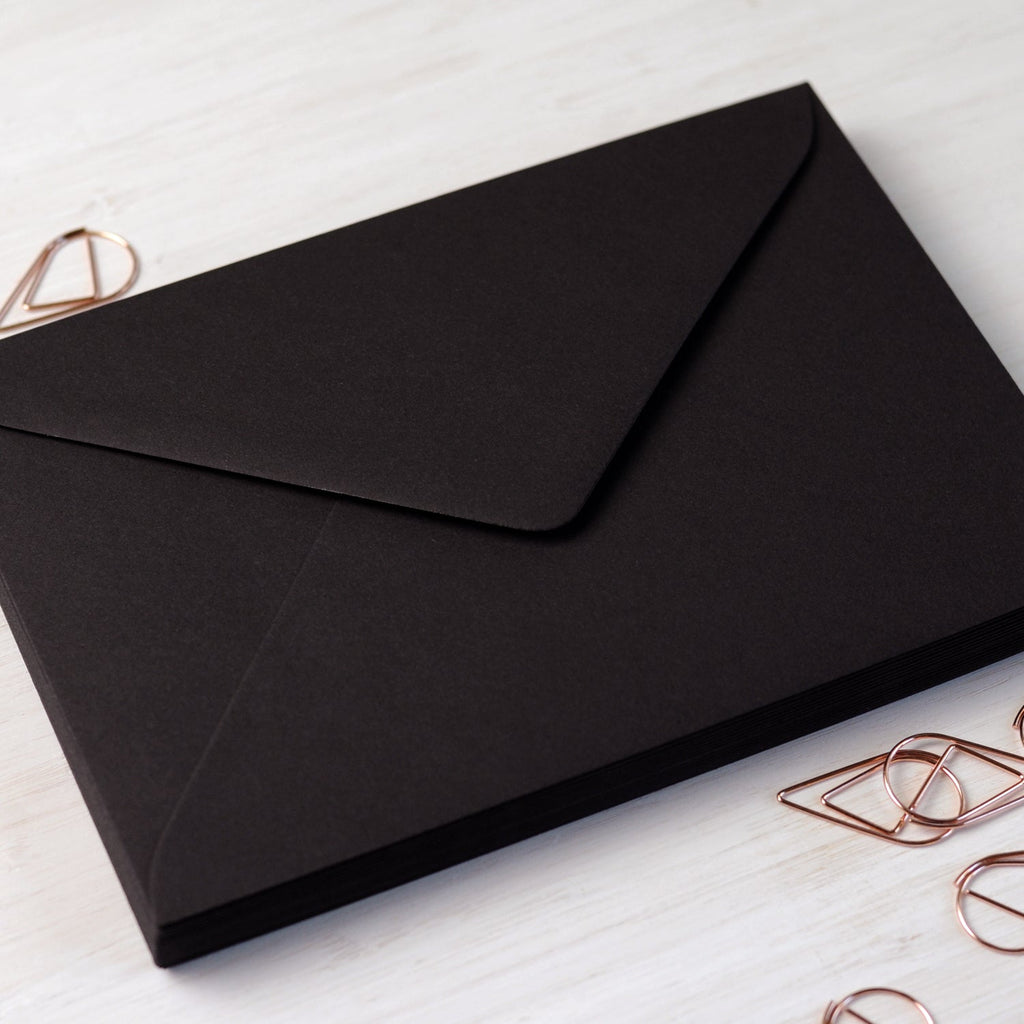 Matte Black 5x7 Envelopes for wedding invitations
