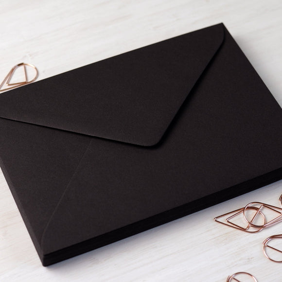 C6 Matte Black Envelope for Invitations