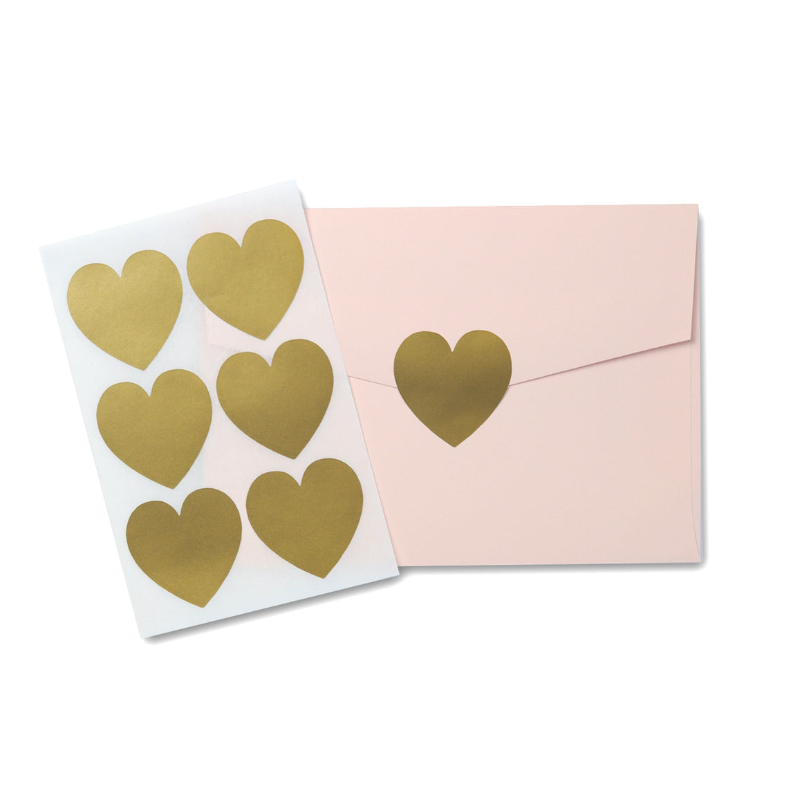 Gold Love Heart Stickers