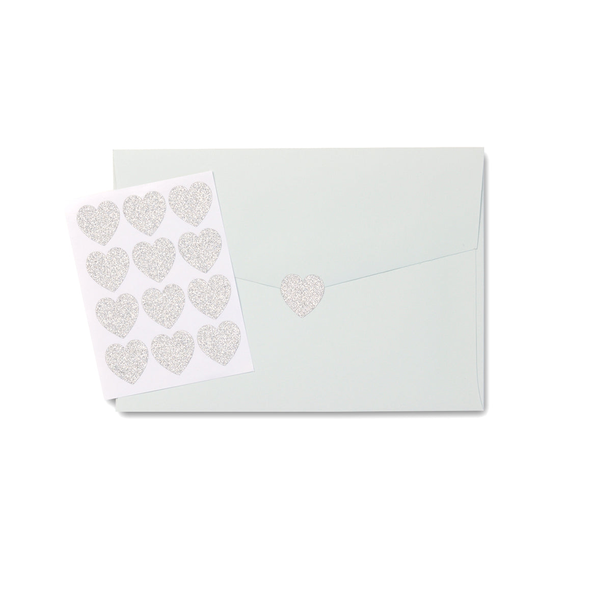 Cute Sparkly Silver Heart Stickers